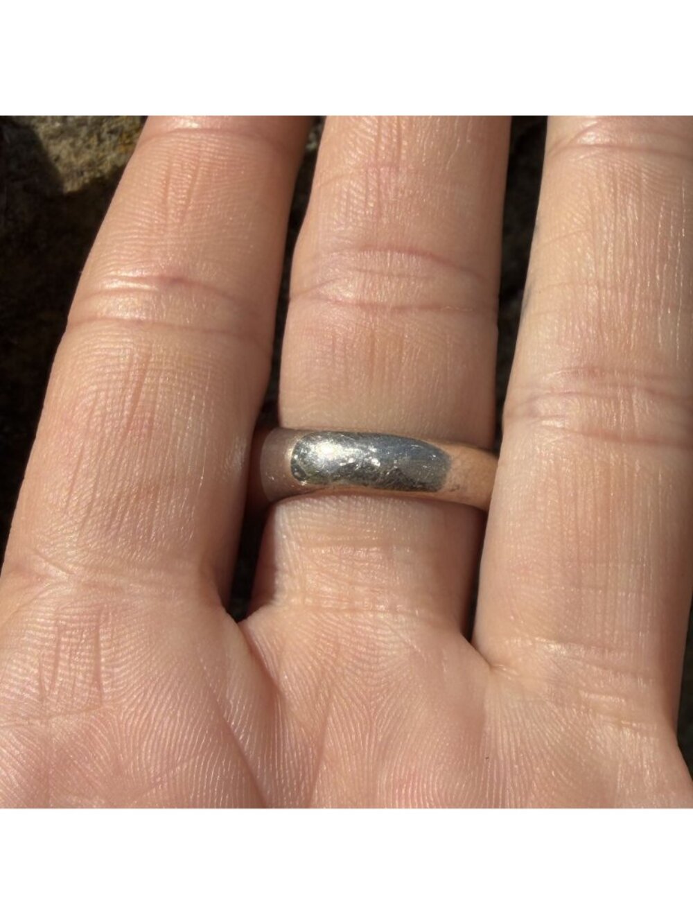 Southwestern Multi Stone Striped Inlay Ring 8 Sterling Silver MOP Jasper Boho - Picture 14 of 15